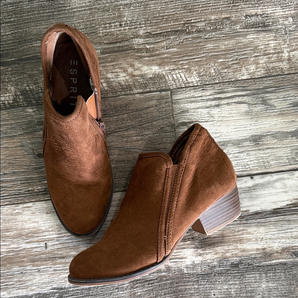 Esprit Women's Ankle Booties in Brown Suede - Picture 3 of 10